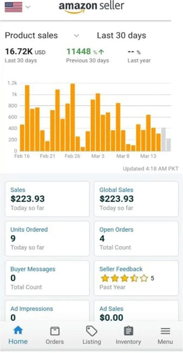 Amazon Seller Dashboard - Listing Optimization