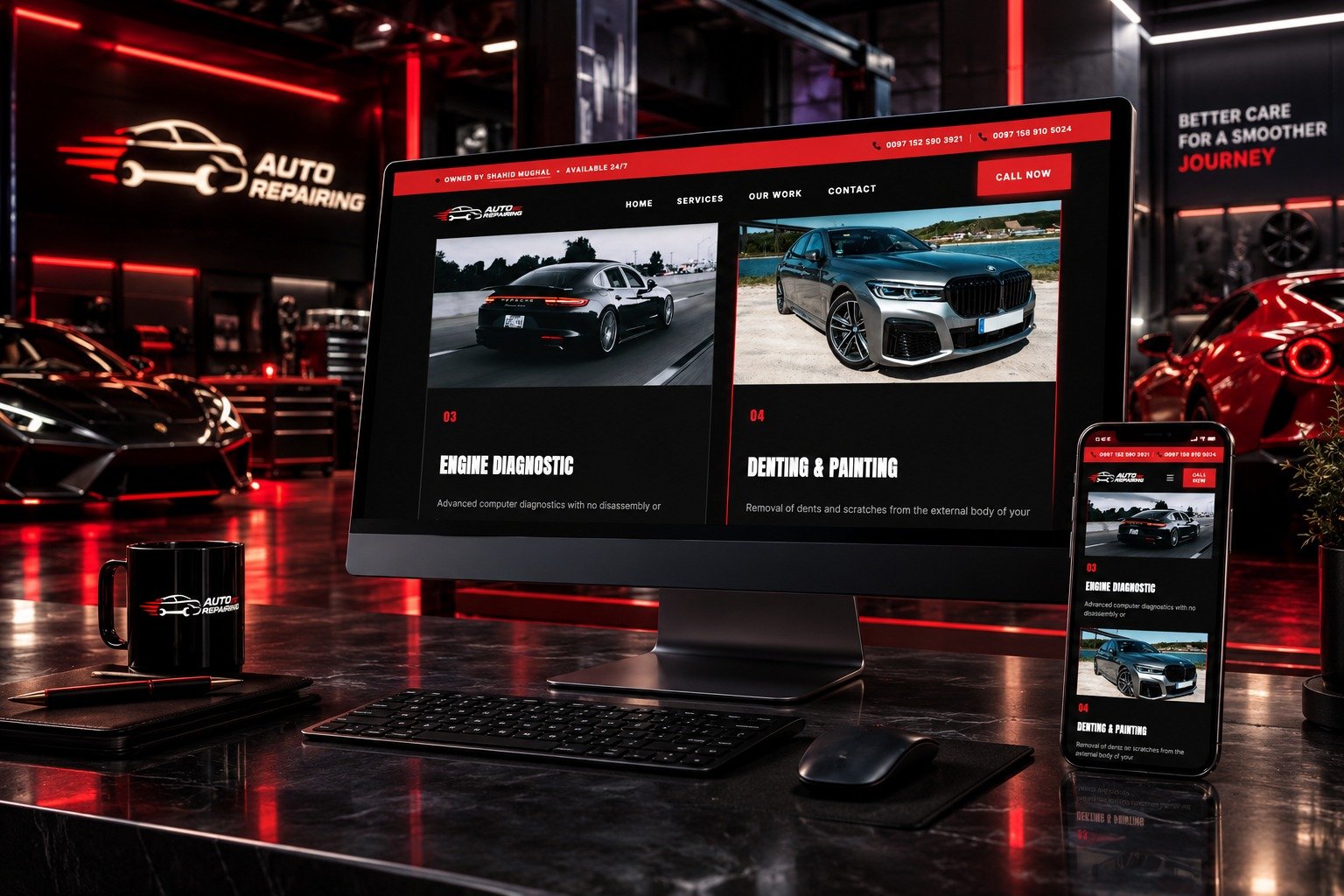 Auto Repairing Workshop Website