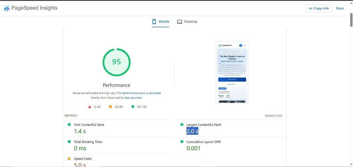 90+ PageSpeed
